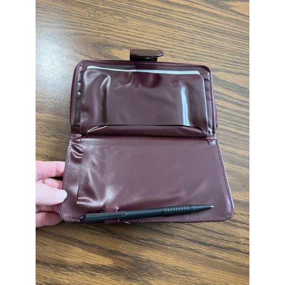 Patch leather wallet organizer burgundy - Picture 3 of 8